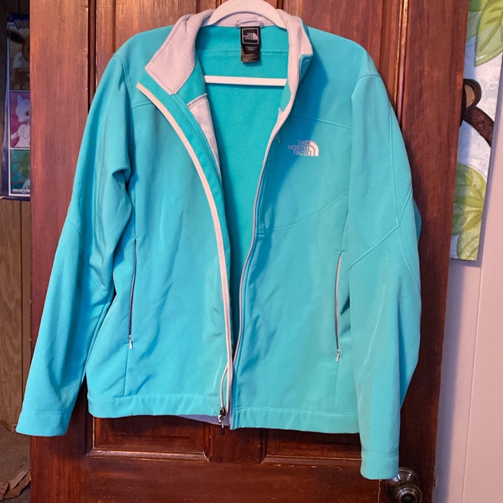 The North Face teal Softshell Fleece Lined Jacket